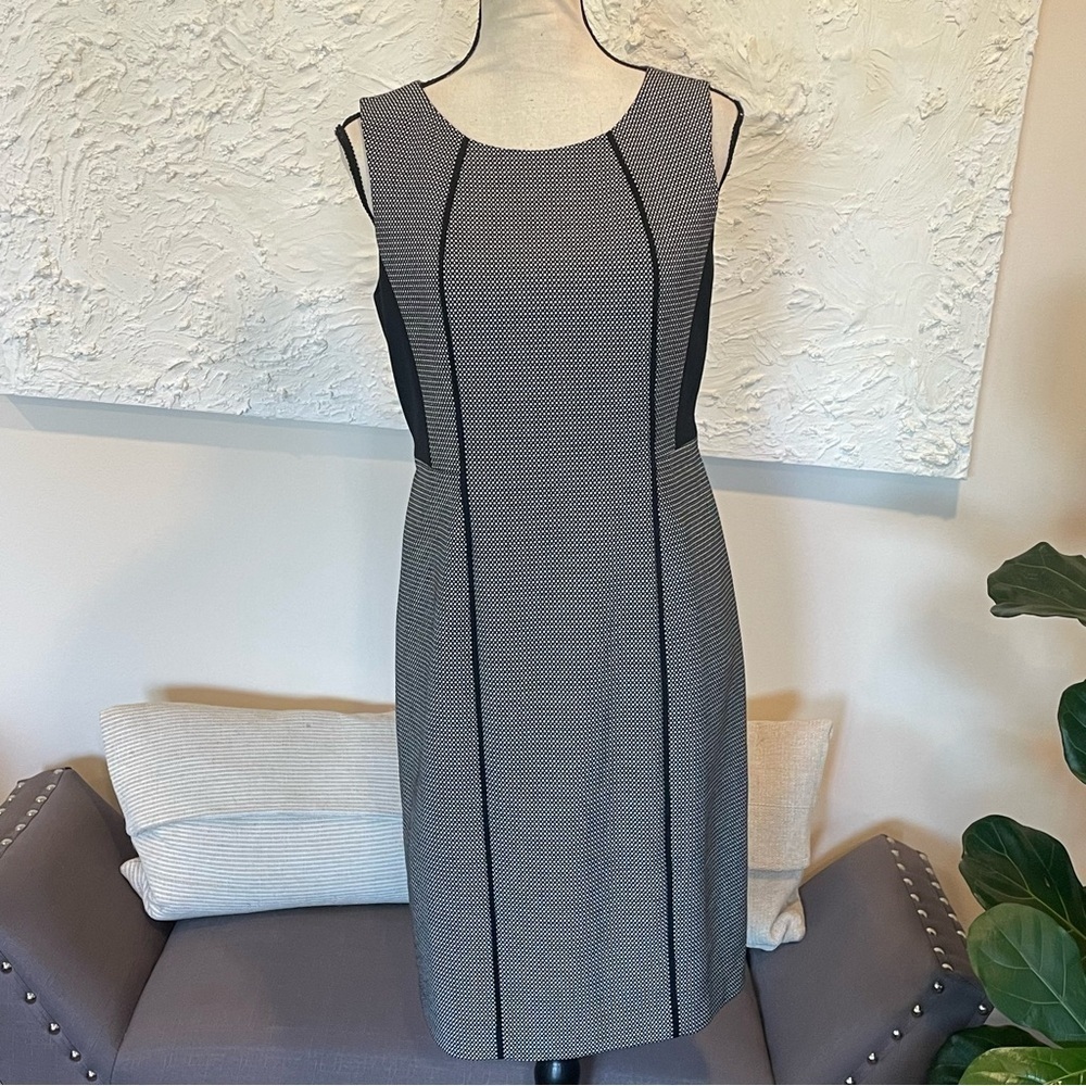 Talbots Women's Black White Sheath Sleeveless Dress Knee Length Sz 6 $169